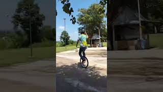 Unicycles unicycling penny farthing high wheel mike arotsky in thailand temple with tbo saying hello [upl. by Marlene]