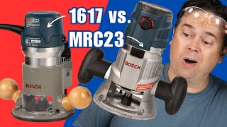 Bosch 1617 vs MRC23 Router Battle  Which is Better Comparing Bosch combo kit woodworking routers [upl. by Ycnaf]