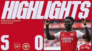 HIGHLIGHTS  Arsenal vs Wolves 50  Xhaka x2 Saka Jesus Kiwior [upl. by Poock498]