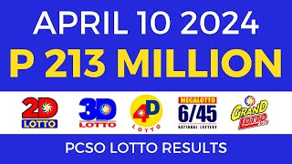 Lotto Result April 10 2024 9pm PCSO [upl. by Atiuqahs]