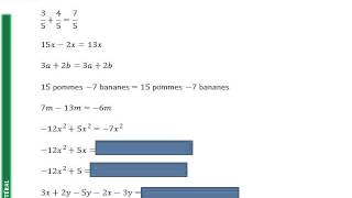 4ème  CALCUL LITTERAL  Réduction dune expression littérale [upl. by Brill]