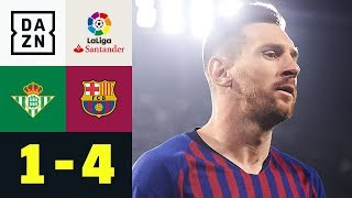 Dreierpack Die Welt staunt über Lionel Messi Real Betis  FC Barcelona 14  La Liga  DAZN [upl. by Solange138]