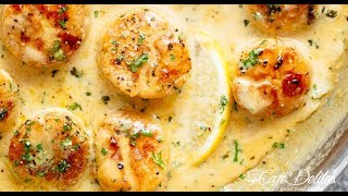 Creamy Garlic Scallops [upl. by Rolyab430]