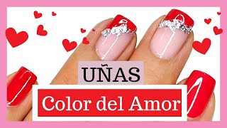 Diseños de Uñas cortas 2024 en Color RojoLas Ideas más Fáciles en Tendencia [upl. by Ellasal]