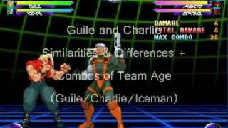 MVC2 Marvel vs capcom 2 Guile and Charlie Differences Combo Video [upl. by Rahal443]