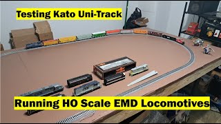 Train Table Update 04 Testing Kato Track and Running EMD HO Scale Locomotives [upl. by Idden]