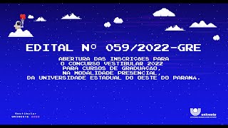 VESTIBULAR UNIOESTE 2022  Edital de Abertura em Libras [upl. by Vashtia]