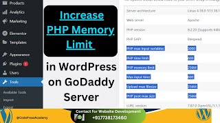 How to Increase PHP Memory Limit in WordPress on GoDaddy Server [upl. by Leumas]