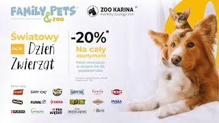 Światowy Dzień Zwierząt w sieci sklepów Family Pets amp Zoo i ZooKarina [upl. by Aneeles]