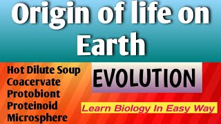 Origin of Life On Earth  Hot Dilute Soup  Coacervate  Microsphere  Protobiont  Proteinoid [upl. by Waldos20]