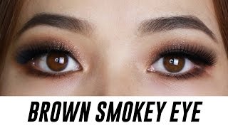 Brown Smokey Eye Makeup for Small Hooded Monolid Eyes  Tina Yong [upl. by Eerahc]