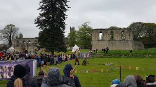 Glastonbury Medieval Fayre Fire Juggling amp Breathing Act Saturday 270424 [upl. by Akiemat]