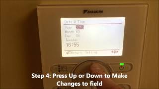 How to Change Date amp Time on Daikin BRC1E62 standard wall controller [upl. by Ayoral]