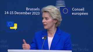 EU to work on solution to financing Ukraine ahead of new Summit Von der Leyen debates [upl. by Grimona]