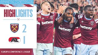 West Ham 21 AZ Alkmaar  First Leg Advantage Secured  Europa Conference League Highlights [upl. by Modeerf441]