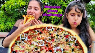 La Pinoz PIZZA EATING CHALLENGEMONSTER PIZZAlapinozpizzachallengechallengingfoodies [upl. by Ennovyhs]