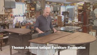 Restoring an early 18th c Dropleaf Dining Table  Thomas Johnson Antique Furniture Restoration [upl. by Dionysus275]