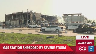 Cooke County storm terrified people shelter in destroyed gas station [upl. by Yelsnit789]