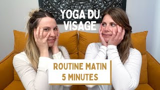 5 minutes routine de matin de Yoga du visage pour réveiller défroisser stimuler le visage [upl. by Issy]