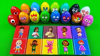 Finding Numberblocks in Pinkfong Coloring with Eggs Squares Droplets… Satisfying ASMR Videos [upl. by Anhsirk]