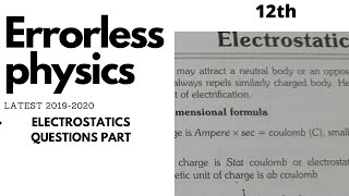 Electrostatic questions pdf from errorless [upl. by Enitselec]