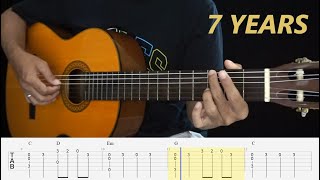 7 Years  Lukas Graham  Fingerstyle Guitar Tutorial TAB  Chords  Lyrics [upl. by Anat]