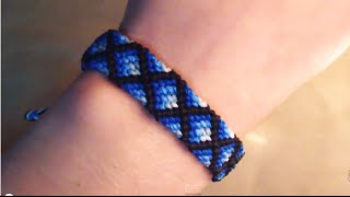 Tutorial pulsera de hilo ➢ Macrame  Modelo diamantes con relleno [upl. by Leahcimed]