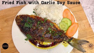 Yummy Crispy Fried Sea Bream with Garlic and Soy Sauce in 15 Mins  Tasty Whole Fish Recipe [upl. by Elinor]