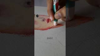 girl face drawing with oil pastels vadart shorts oilpasteldrawing [upl. by Alejna]