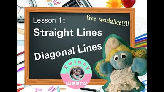 Daily Lesson 1 Write Straight Lines Diagonal Lines for Kids Nursery KindergartenPreschool [upl. by Aicxela]