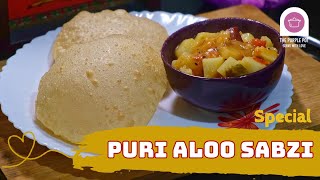 Poori Aloo ki Sabji  Recipe of Puri bhaji curry  Poori potato masala curry  The Purple Pot [upl. by Chainey]