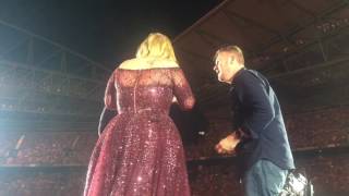 Adele fans get engaged on stage in Melbourne  surprise proposal [upl. by Viradis]