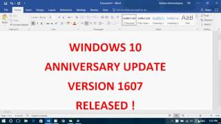 Windows 10 Anniversary update Version 1607 August 2nd has arrived 1 PM EDT [upl. by Enaira26]