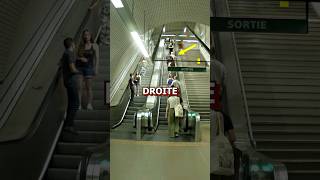 Arrêtez dattendre à droite dans les escalators et marcher à gauche  escalator metro education [upl. by Eldnik137]