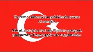 Hymn Turcji  Anthem of Turkey TRPL tekst [upl. by Epps]