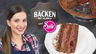 Schokoladentorte mit AmarenaKirschfüllung  Backen mit Globus amp Sallys Welt 10 [upl. by Dukie45]