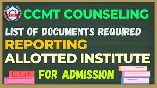 Documents amp Undertaking required in Allotted Institute for CCMT 2023  ccmt2023 gate2023 ccmt [upl. by Nahguav]