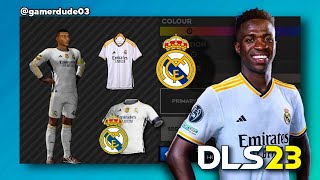 DLS 24 Real Madrid Kit And Logo 🫢How To Download Real Madrid Logo and Jersey 2024।। [upl. by Nayhr]