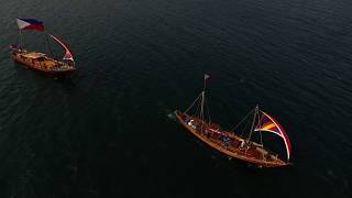 Aerial of Balangay Boats in Corregidor [upl. by Ajani]