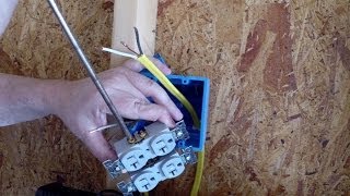 Installing an Electrical Outlet in new construction [upl. by Nellek379]