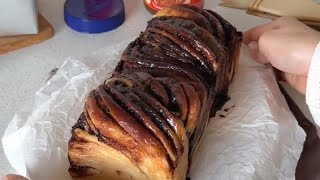 Amazing Chocolate Babka Recipe  Asmr Cooking  TikTok  babka asmr nahlahrsl [upl. by Yelahs]