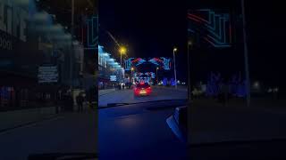 Wednesday night Blackpool Illuminations drive from Bispham to Starr Gate Blackpool [upl. by Aihsak681]