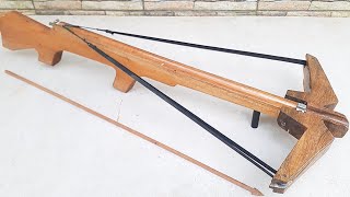 DIY crossbow  making a wooden crossbow slingshot [upl. by Bicknell]