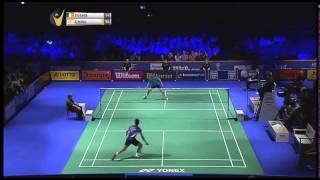 BITBURGER BADMINTON OPEN 2014  F  MS S Evans 11 IRE VS Chou T C 2 TPE [upl. by Aerdnaek254]