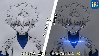 KILLUA GLOW ART TUTORIAL ibispaint x [upl. by Ramburt]