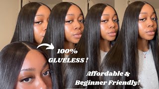 MUST HAVE Best Affordable GLUELESS SILKY Wig For Beginners Zero Adhesive amp No Skills Needed [upl. by Aray136]