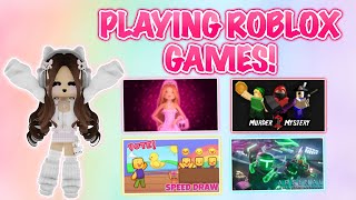 PLAYING GAMES ON ROBLOX LIVE [upl. by Nagaer]