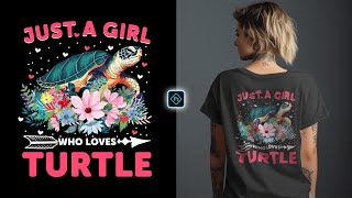 Turtle TShirt Design for Zazzle in Photoshop CC Tutorial [upl. by Nauq768]