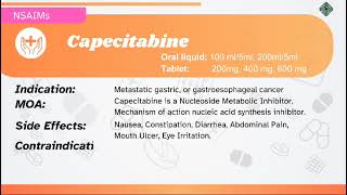 Capecitabine Indications Mechanism of Action Contraindications Side effects [upl. by Onimod]