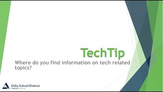 TechTip Tuesday Oct 1 Finding Tech Related Information [upl. by Forta642]